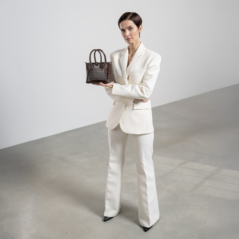 Isabel Bernard Honoré Cloe Mini Croco Brown Calfskin Leather Handbag IB21124-230-zoom-