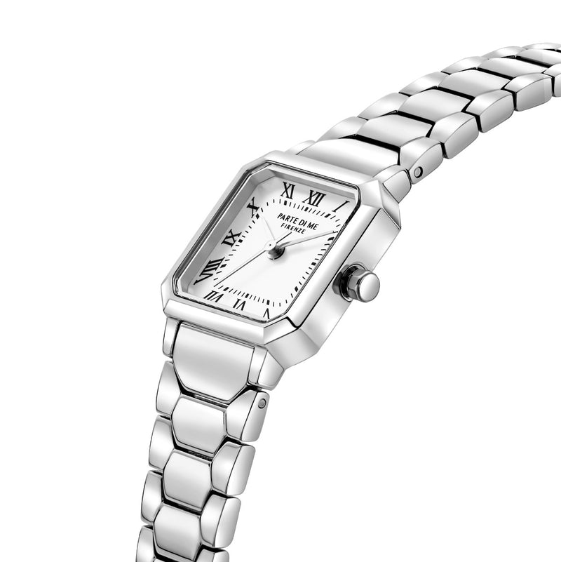Parte di Me Orologio square ladies watch silver coloured and white PDM09027-zoom-