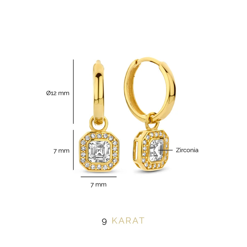 Beloro Jewels Monte Napoleone Sofia 9 carat gold Hoop Earrings BO360041-zoom-