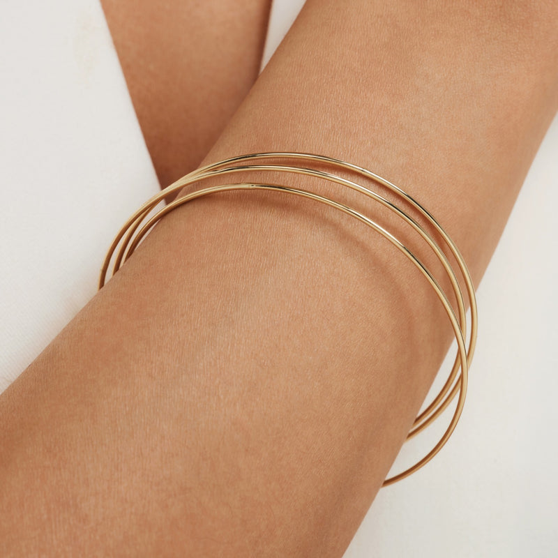Isabel Bernard Cour d'Honneur Adora 14 Carat Golden Bangle Set IB320110-zoom-