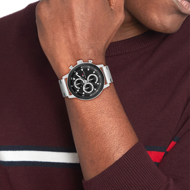 Tommy Hilfiger Rocky Silver and Black Men's Watch TH1792181-zoom-