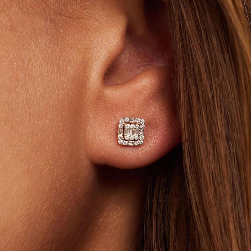 Isabel Bernard De la Paix Elena 14 karat gold stud ear studs with diamond 0.25 carat IBD360032-zoom-