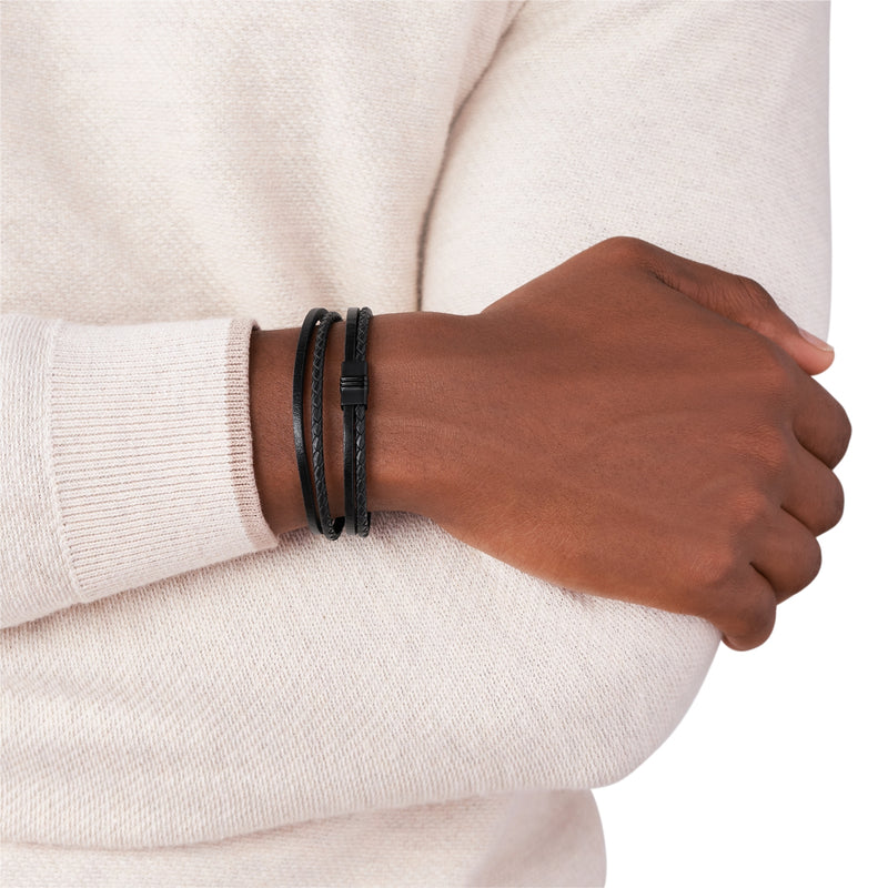 Fossil Vintage Casual Black Bracelet JF03098001-zoom-