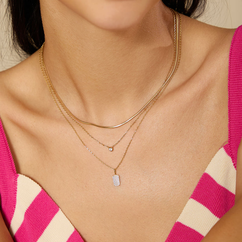 Ania Haie Sunny Sparkler Gold Coloured Pave Pendant Necklace AH-N064-01G-zoom-