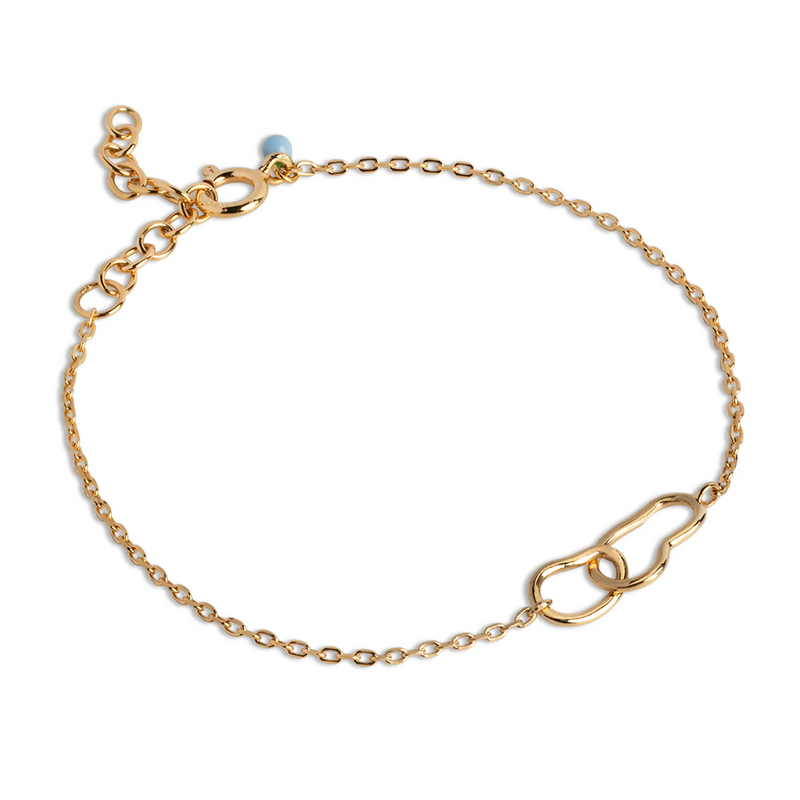 ENAMEL Copenhagen Organic Double Circle Gold Plated 57% Recycled 925 Sterling Silver Bracelet B115G-GP-zoom-