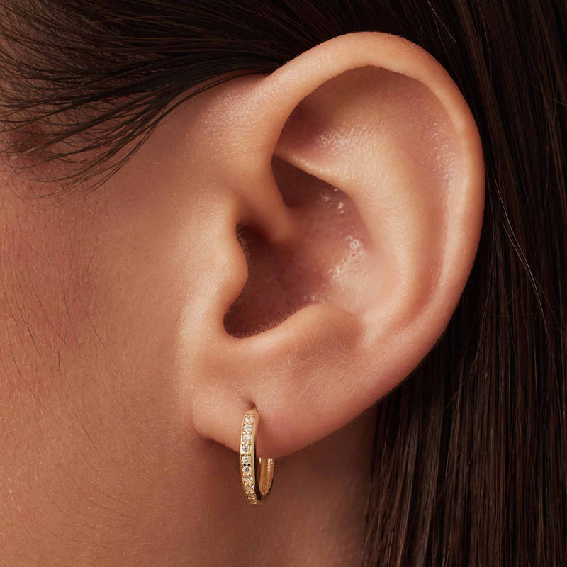 Isabel Bernard Le Marais Merle 14 Karat Gold Hoop Earrings with Zirconia IB360263-zoom-