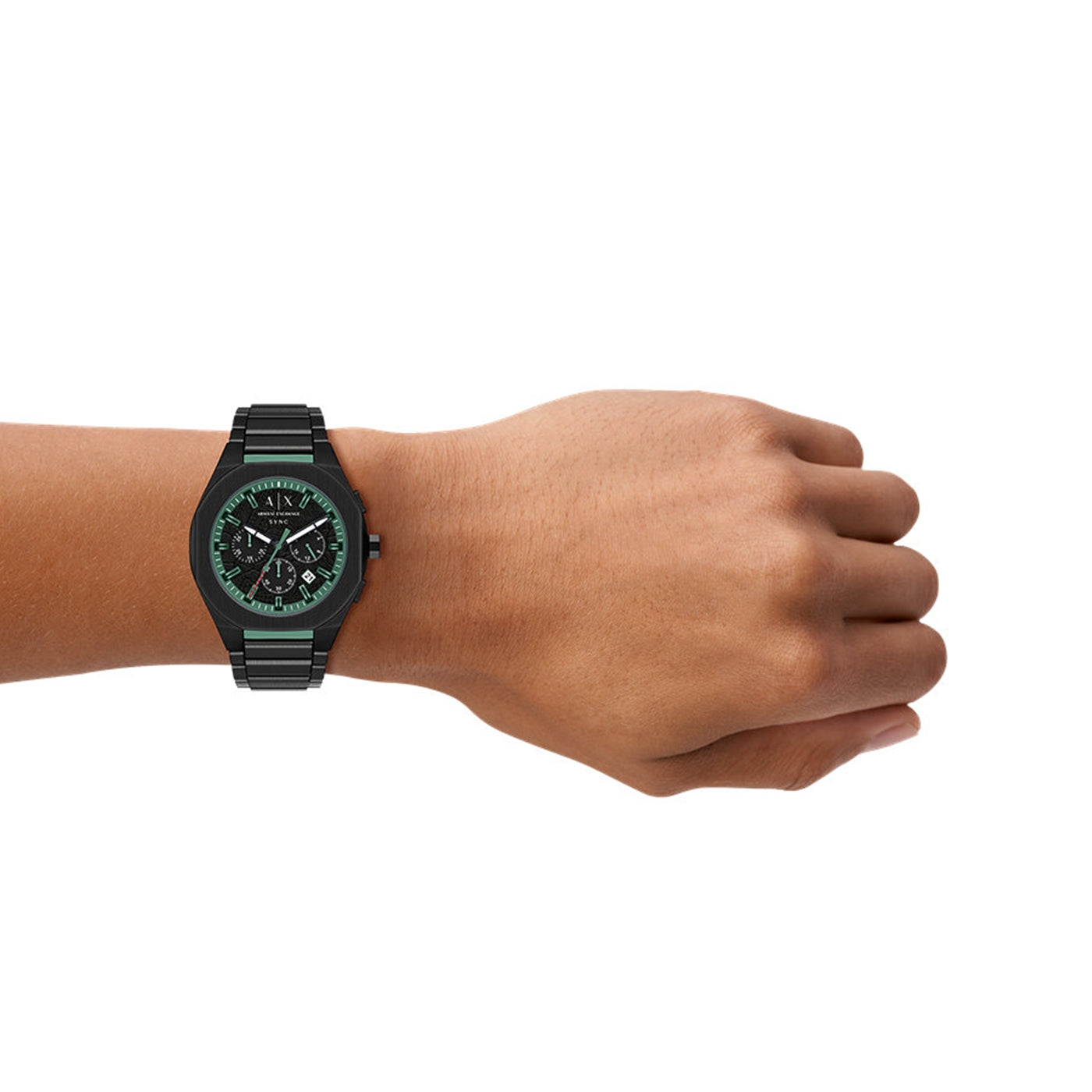 Armani Exchange Sync Round Black Dial Watch AX4294