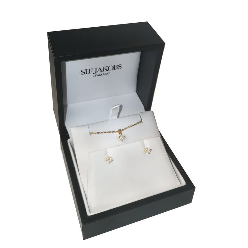 Sif Jakobs 14 karat gold plated Gift Set SJ-P4MRDE3MRD-YG-CZ-zoom-