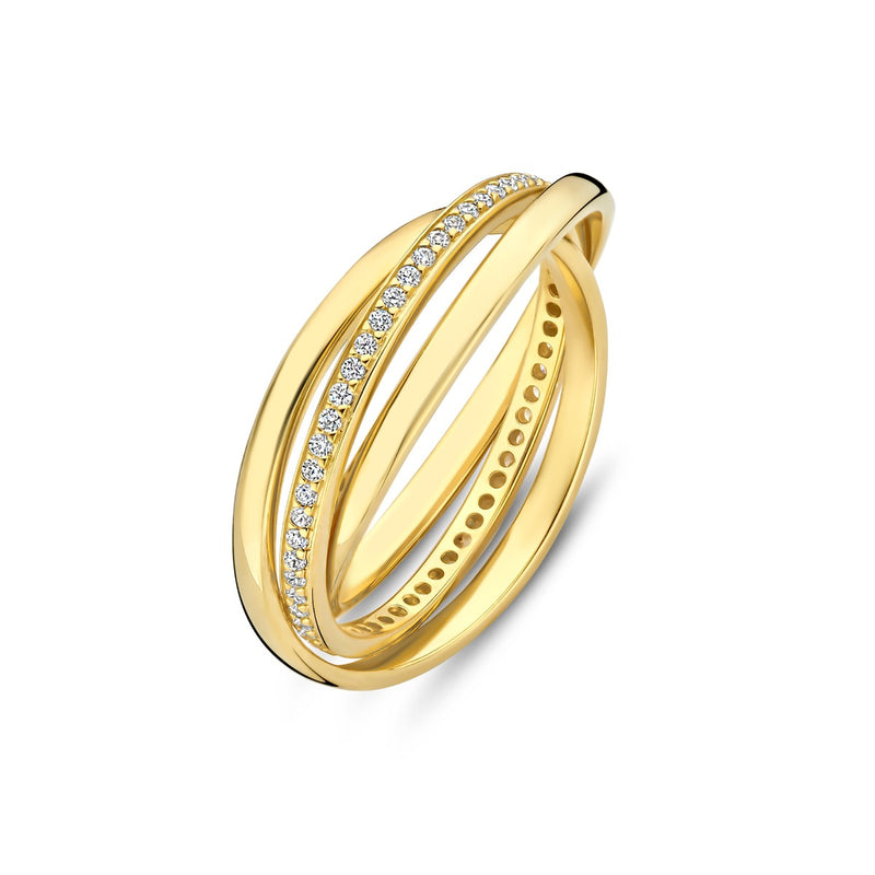 Parte di Me Ponte Vecchio Lanza 925 Sterling Silver Gold Plated Ring with Zirconia PDM33070-54-zoom-