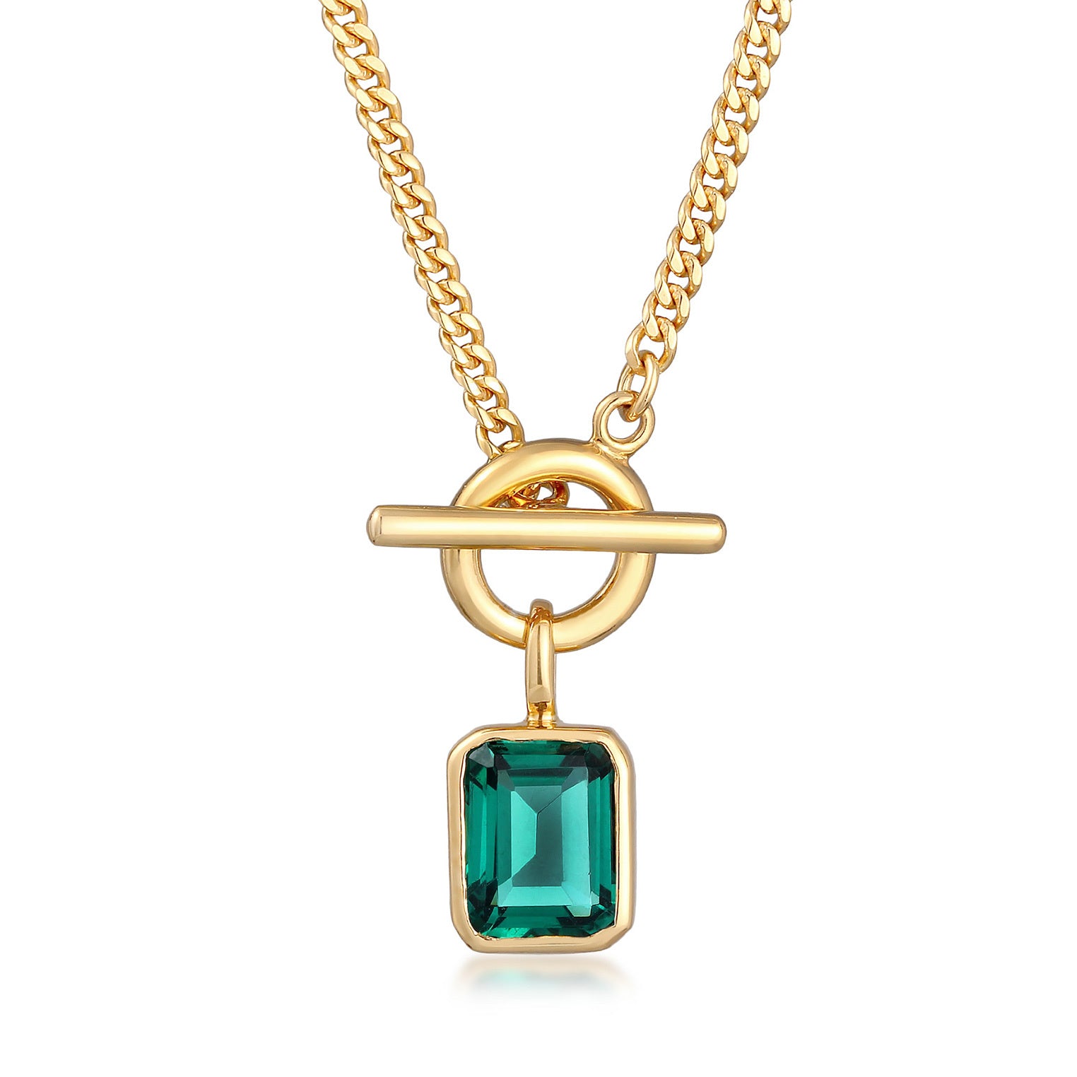 Elli 925 Sterling Silver Necklace Gold plated with Quartz 2004-BF-0007908-001