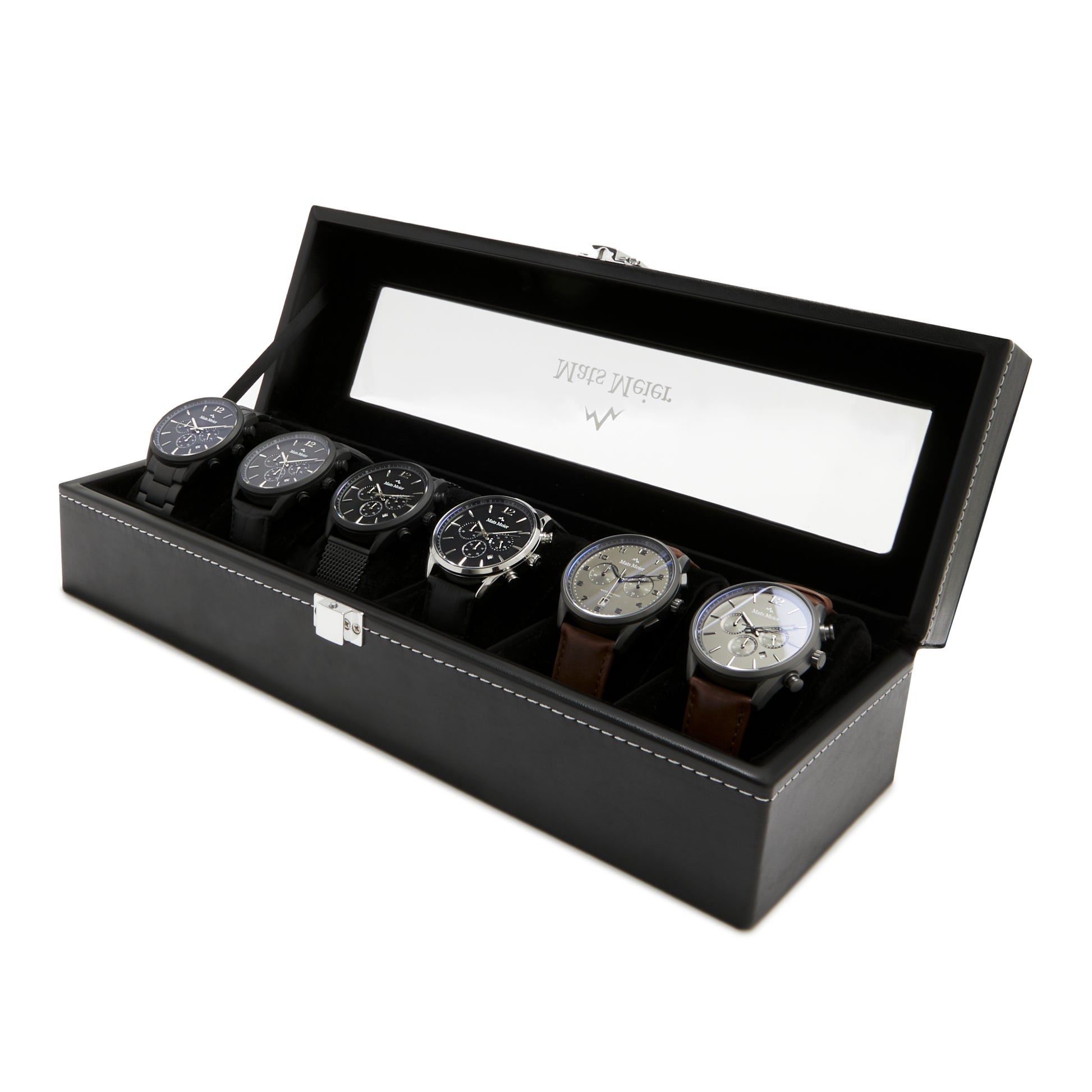 Mats Meier Mont Fort Black Watchbox voor 6 Watchs