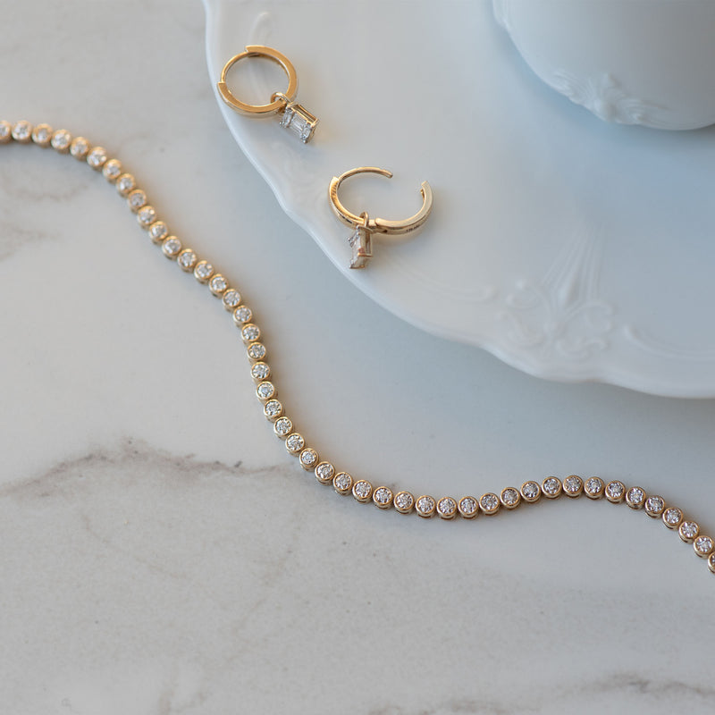 Isabel Bernard De la Paix Alfie 14 Carat Golden Tennis Bracelet | diamond 0.36 ct | IBD320007-zoom-