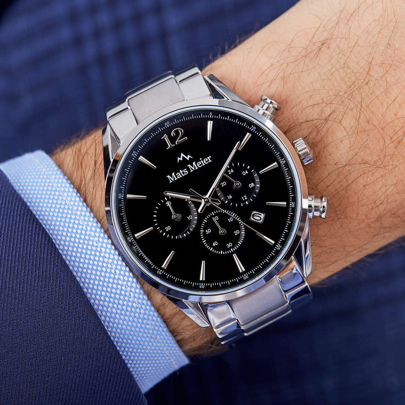 Mats Meier Grand Cornier Chrono Black/Silver Coloured Watch MM00110-zoom-