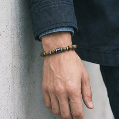 G-STAR ElNode Silver-Tone Brown Bracelet GSJ.111.02