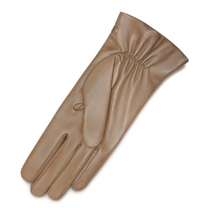 Isabel Bernard Honoré Marcelia taupe goatskin leather gloves IB67001-378-6.5-zoom-