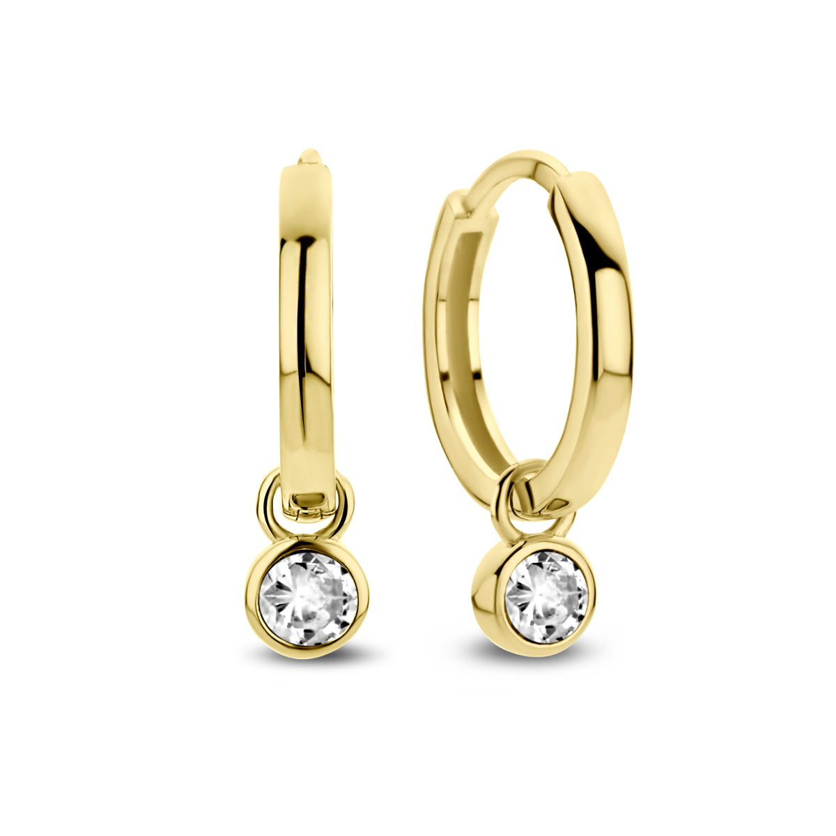 Violet Hamden Venus 925 Sterling Silver Gold-coloured Hoop Earrings with Birthstone VH360015-MAR