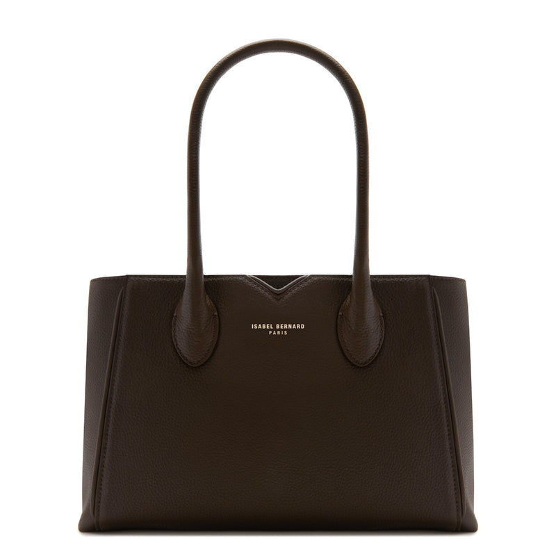 Isabel Bernard Honoré Cloe Midi brown calfskin leather handbag IB25082-031-zoom-