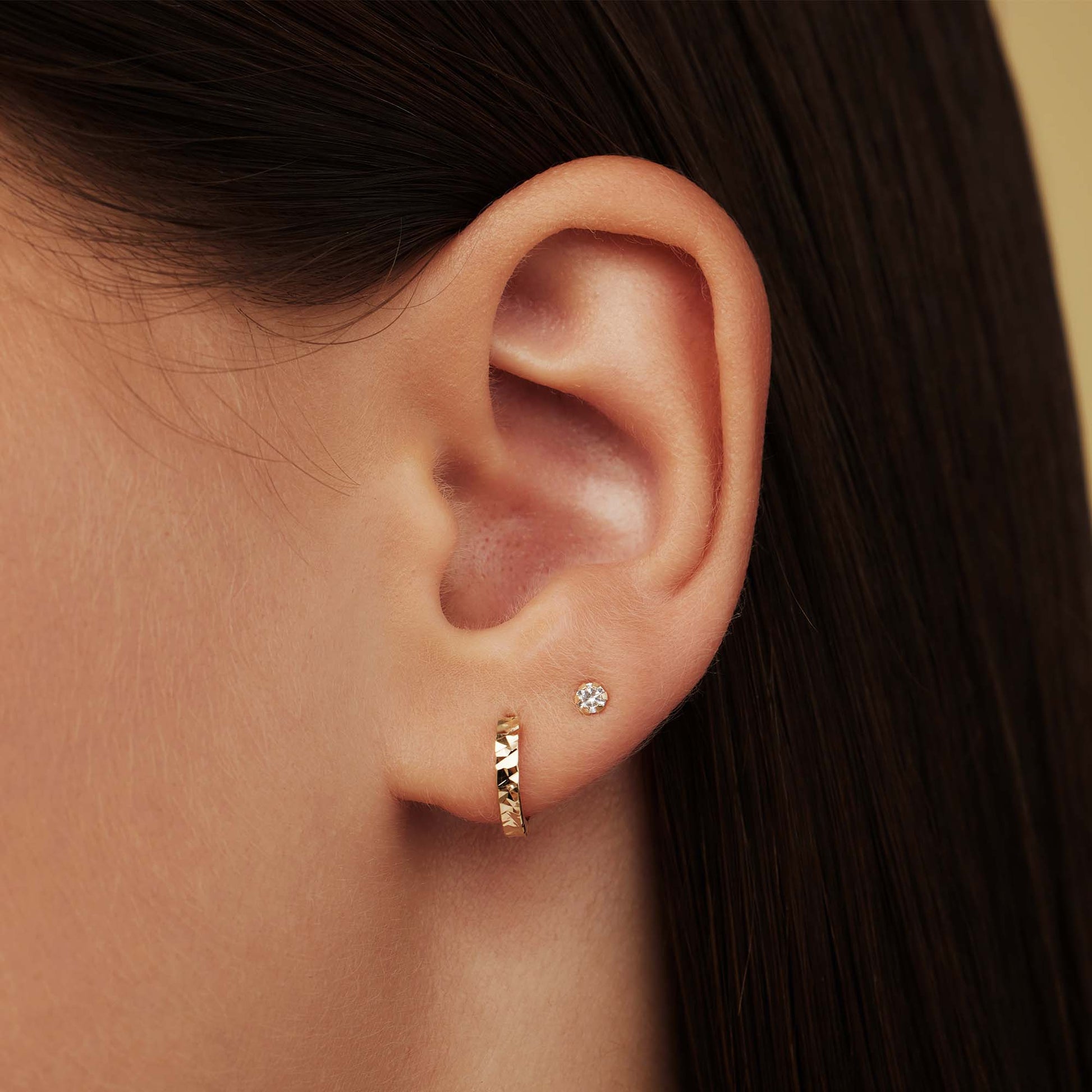 Isabel Bernard Le Marais De Buci 14 Carat Golden Ear Studs IB360234