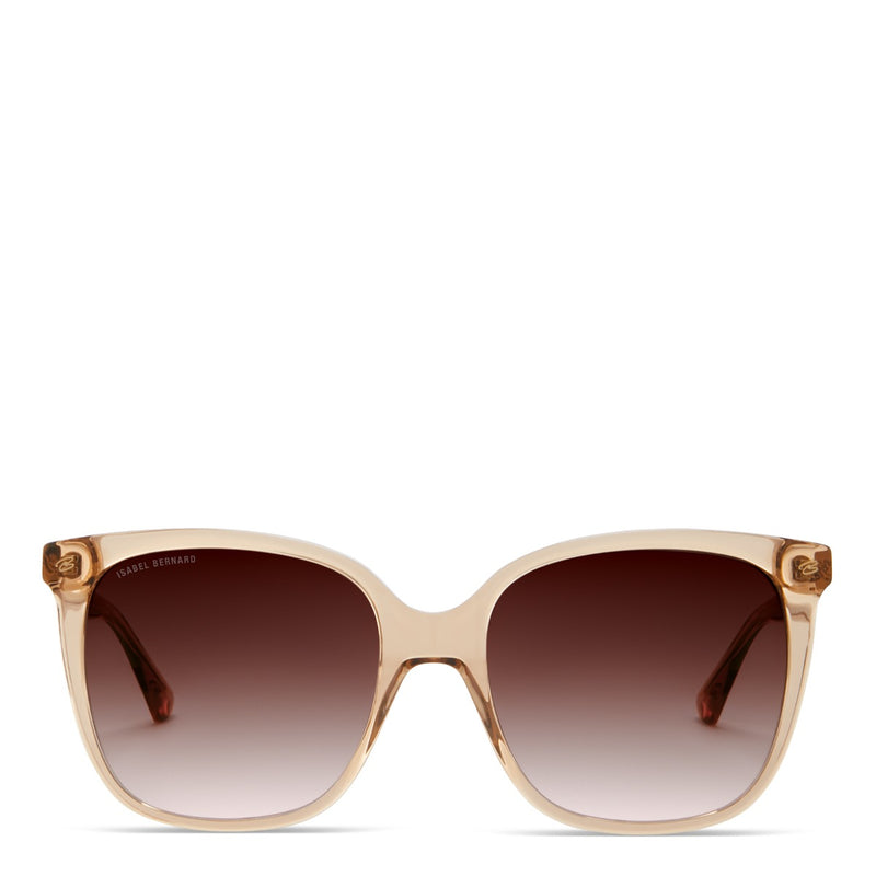 Isabel Bernard La Villette Raison Transparant Beige Vierkante Zonnebril IB400007-02-14-zoom-