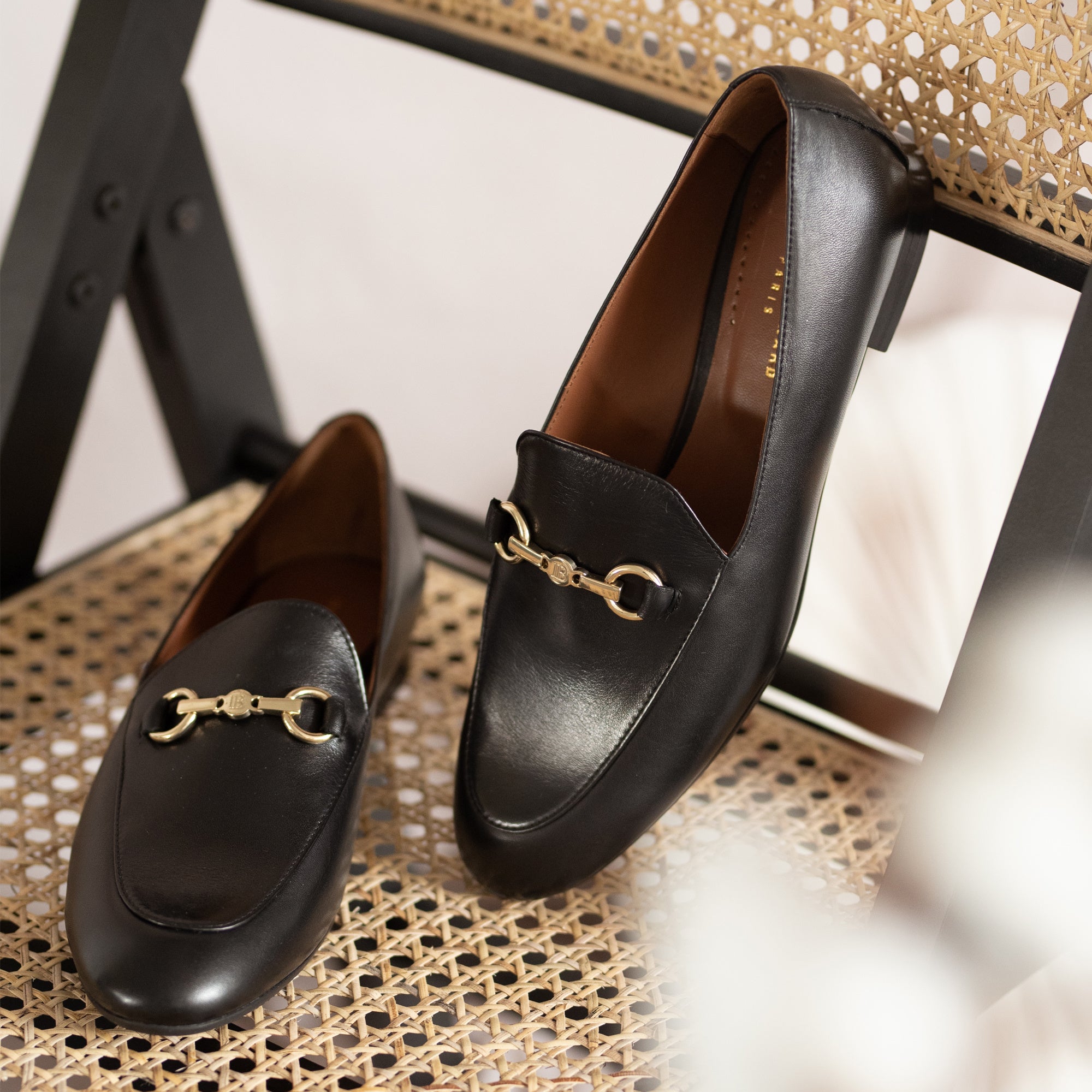 Isabel Bernard Vendôme Fleur Zwarte Leren Loafers Van Kalfsleer IB51000-01-36
