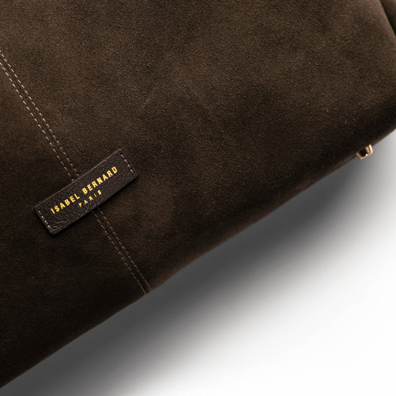 Isabel Bernard Honoré Grace dark brown suede shoulder bag IB25093-131-zoom-