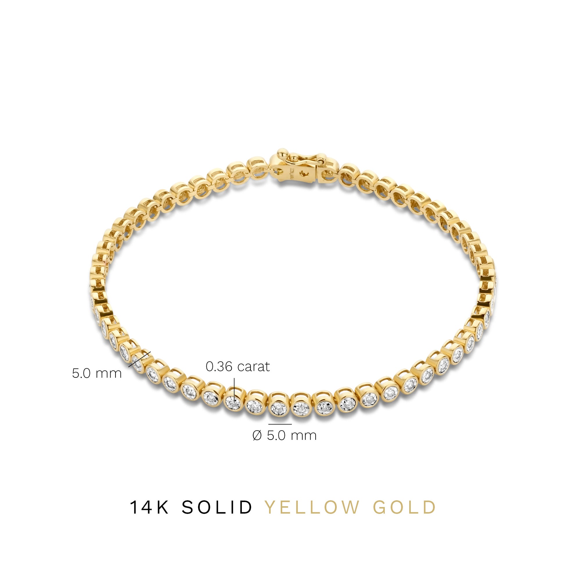 Isabel Bernard De la Paix Alfie 14 Carat Golden Tennis Bracelet | diamond 0.36 ct | IBD320007