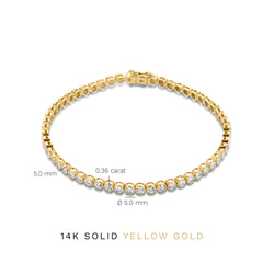 Isabel Bernard De la Paix Alfie 14 Carat Golden Tennis Bracelet | diamond 0.36 ct | IBD320007