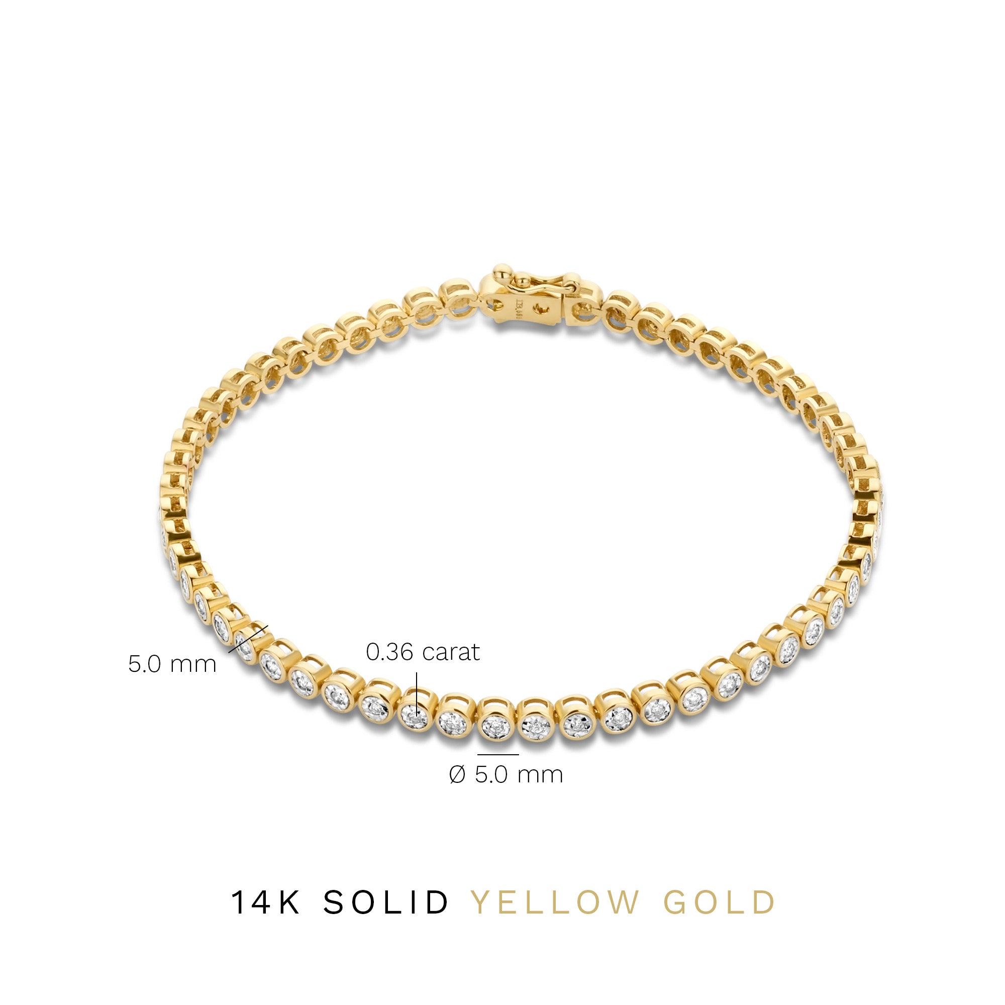 Isabel Bernard De la Paix Alfie 14 Carat Golden Tennis Bracelet | diamond 0.36 ct | IBD320007