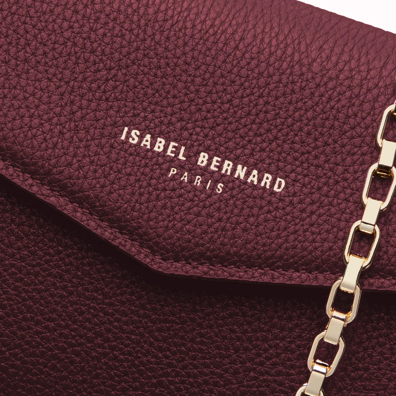 Isabel Bernard Honoré Lina Bordeaux Red Clutch With Detachable Shoulder Chain IB21135-052-zoom-