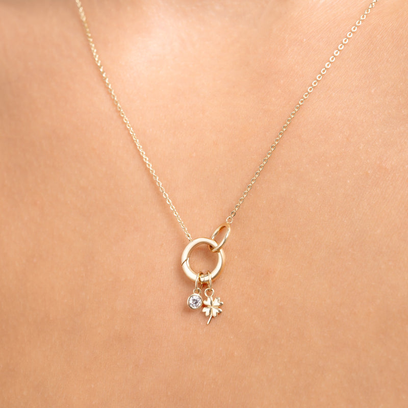 Isabel Bernard Le Marais Round Zirconia 14 karat gold charm IB350060-zoom-