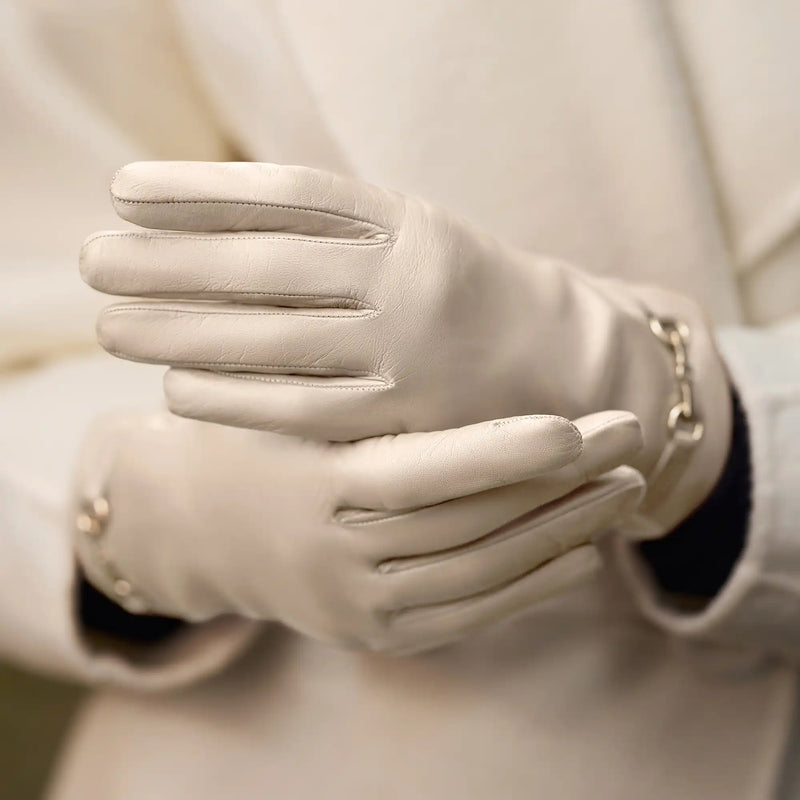 Isabel Bernard Honoré Marcelia cream goatskin leather gloves IB67001-372-7-zoom-