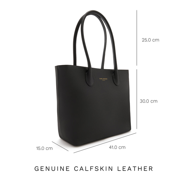 Isabel Bernard Honoré Lysanne Black Calfskin Shopper IB25022-zoom-