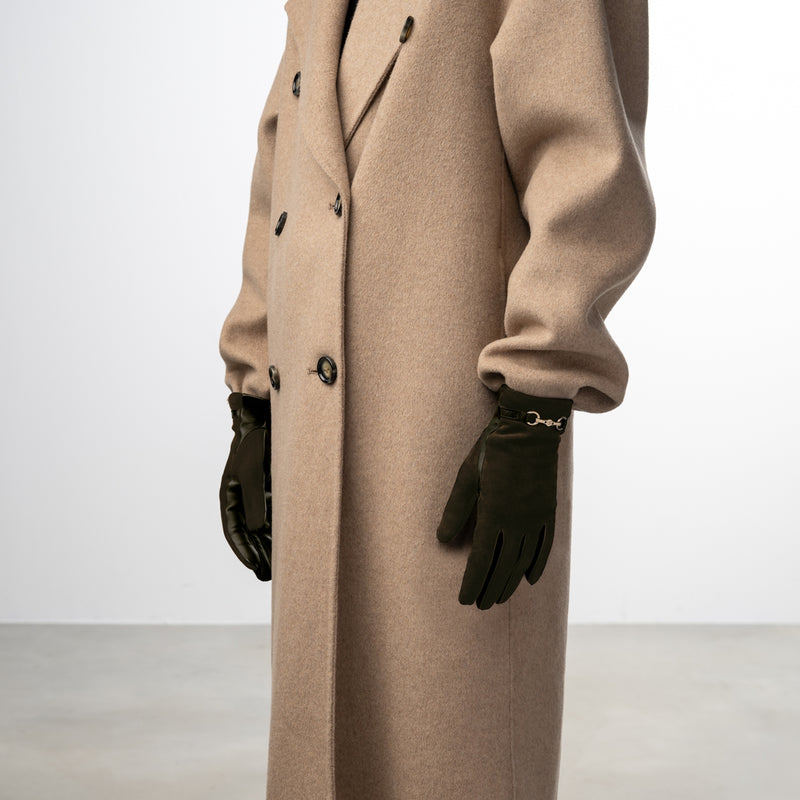 Isabel Bernard Honoré Marcelia dark brown goatskin suéde leather gloves IB67001-131-6.5-zoom-