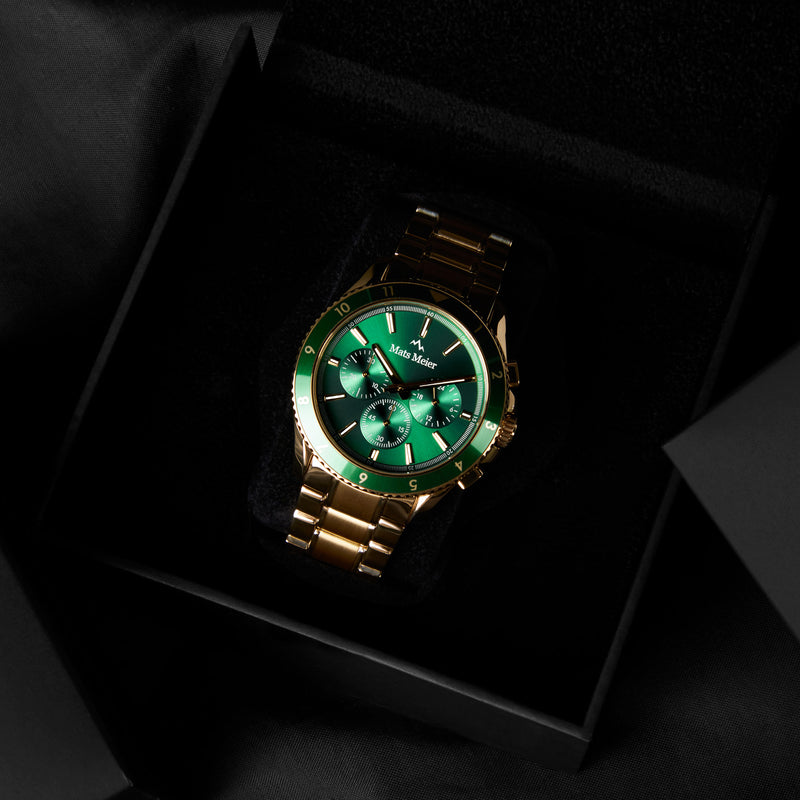Mats Meier Ponte dei Salti Chronograph Men'sWatch Gold-coloured and Green MM00512-zoom-