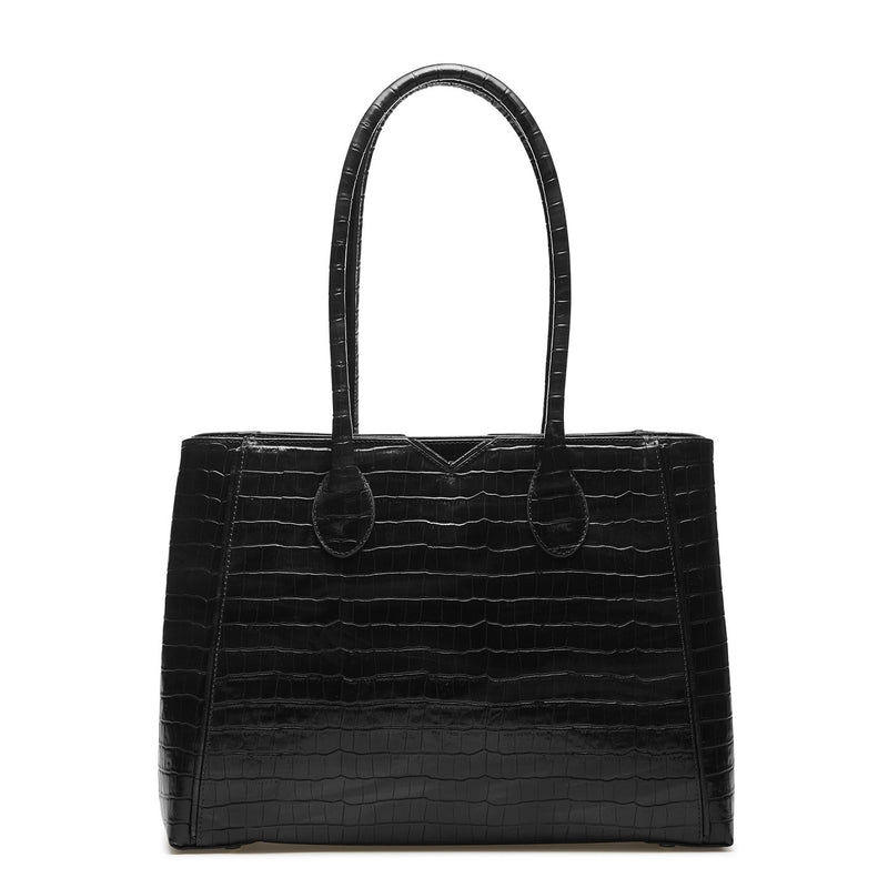 Isabel Bernard Honoré Cloè Black Croco Handbag IB25007-zoom-