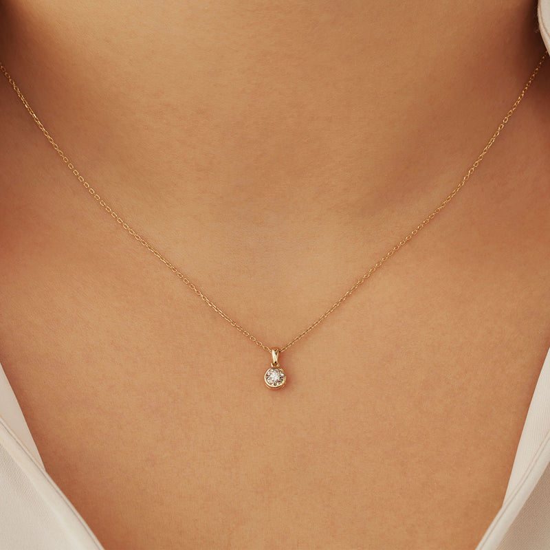 Isabel Bernard De La Paix Inaya 14 Carat Golden Necklace | diamond 0.03 ct | IBD350019-zoom-