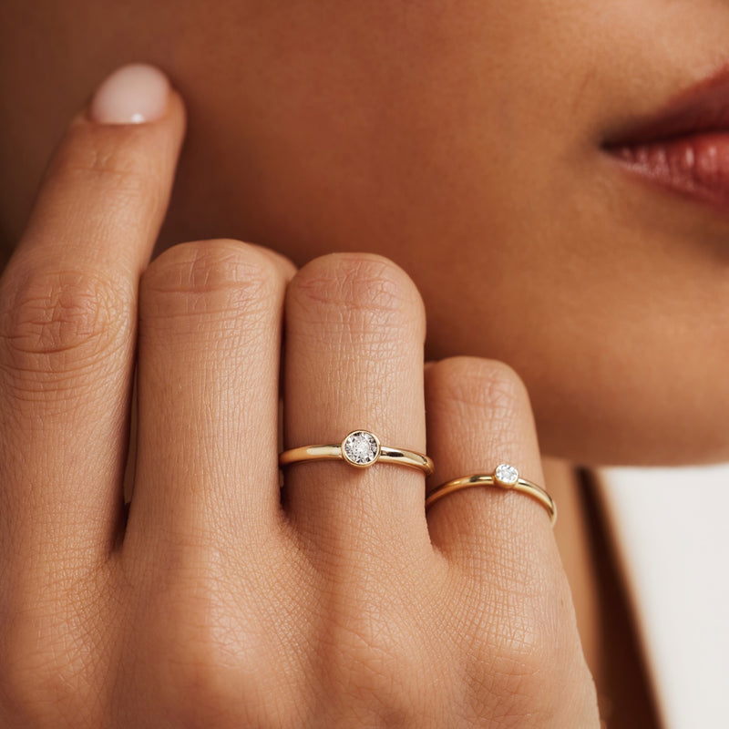 Isabel Bernard De La Paix Inaya 14 Carat Gold Ring | diamond 0.02 ct | IBD330025-48-zoom-