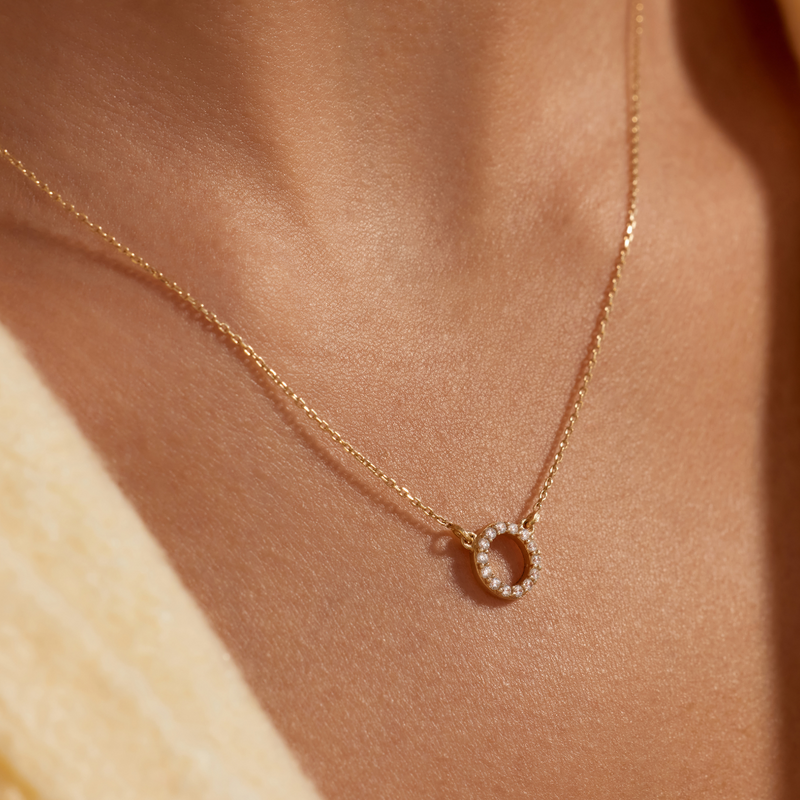 Beloro Jewels Monte Napoleone Irene 9 karat gold necklace with zirconia stones BO340048-zoom-