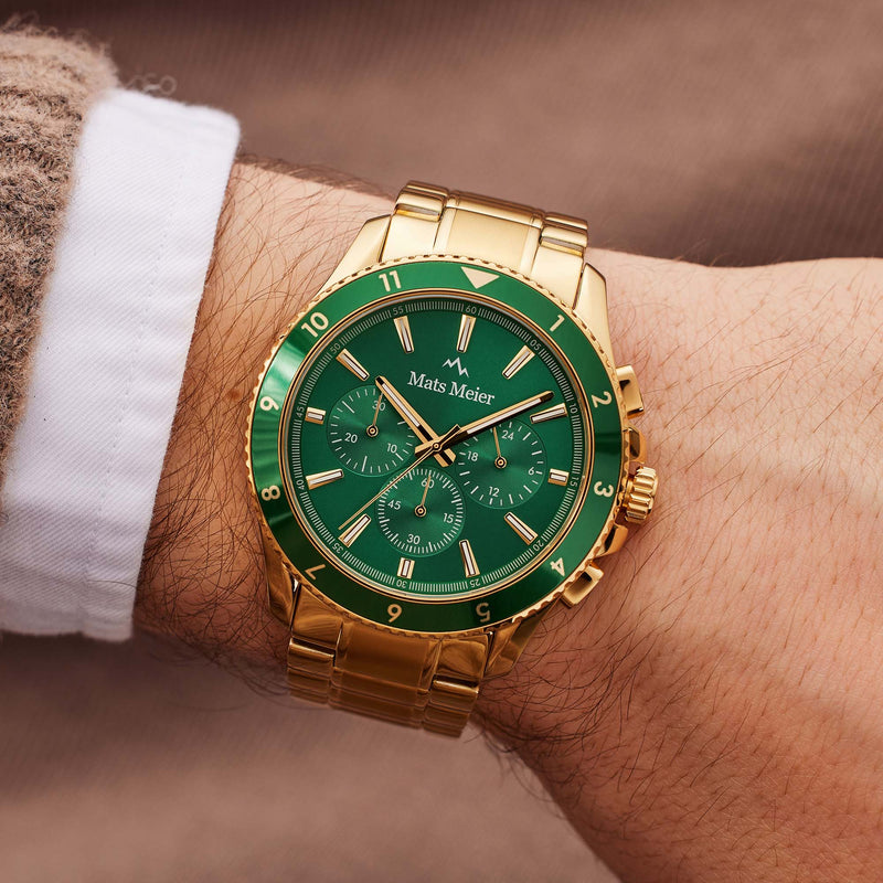 Mats Meier Ponte dei Salti Chronograph Men'sWatch Gold-coloured and Green MM00512-zoom-