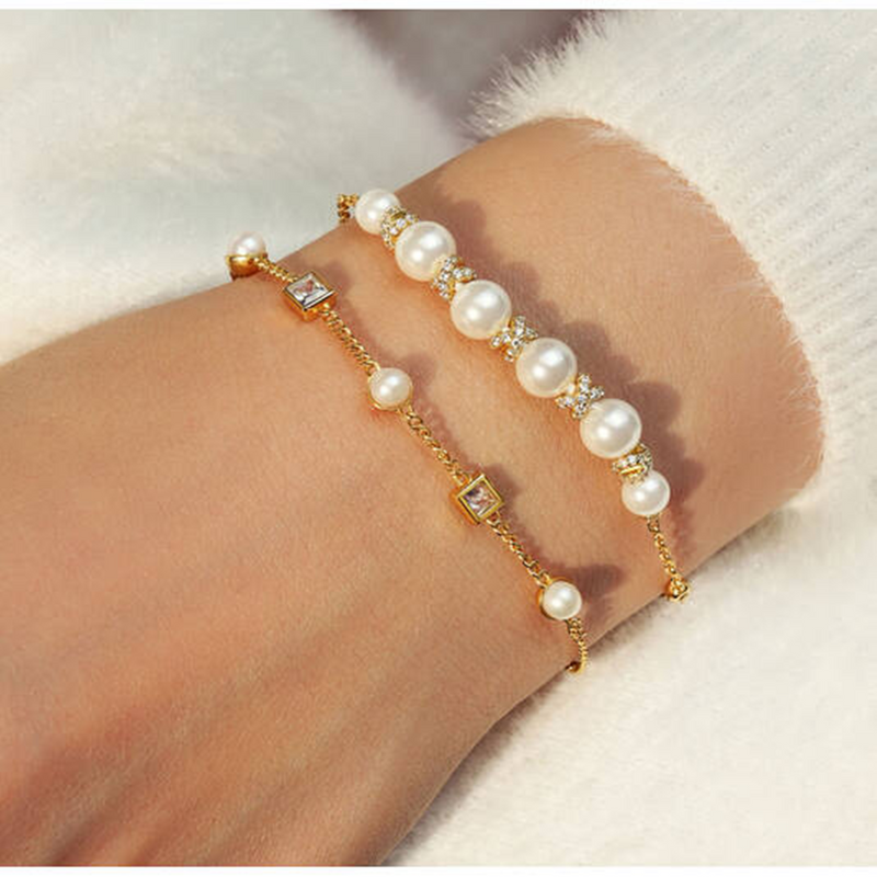 Ania Haie Reimaginer Gold Coloured Shell Pearl Bracelet AH-B069-03G-zoom-