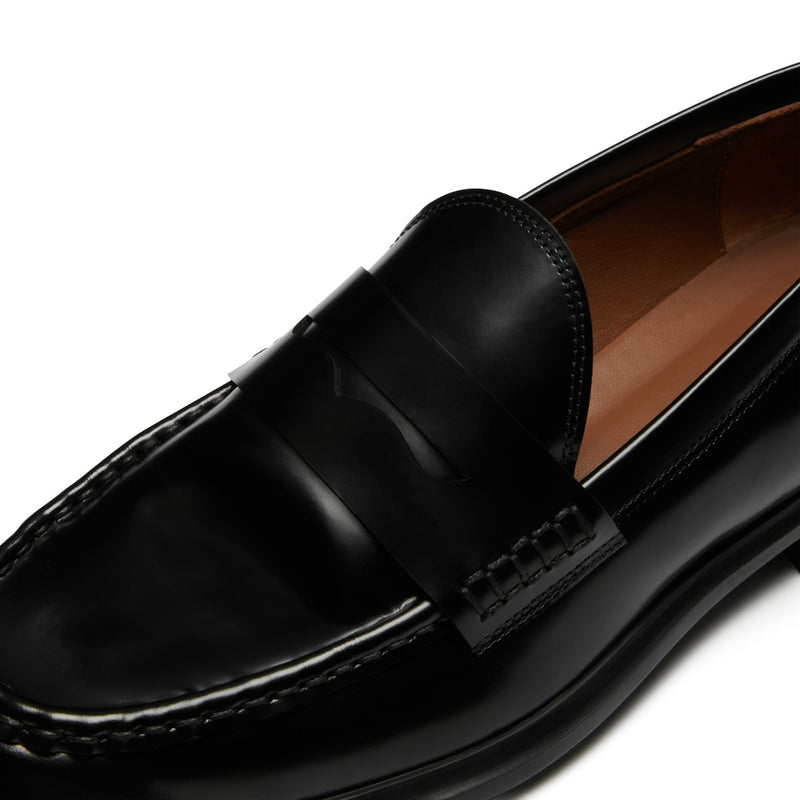 Isabel Bernard Vendôme Blandine black spazzolato leather loafers IB51015-601-37-zoom-