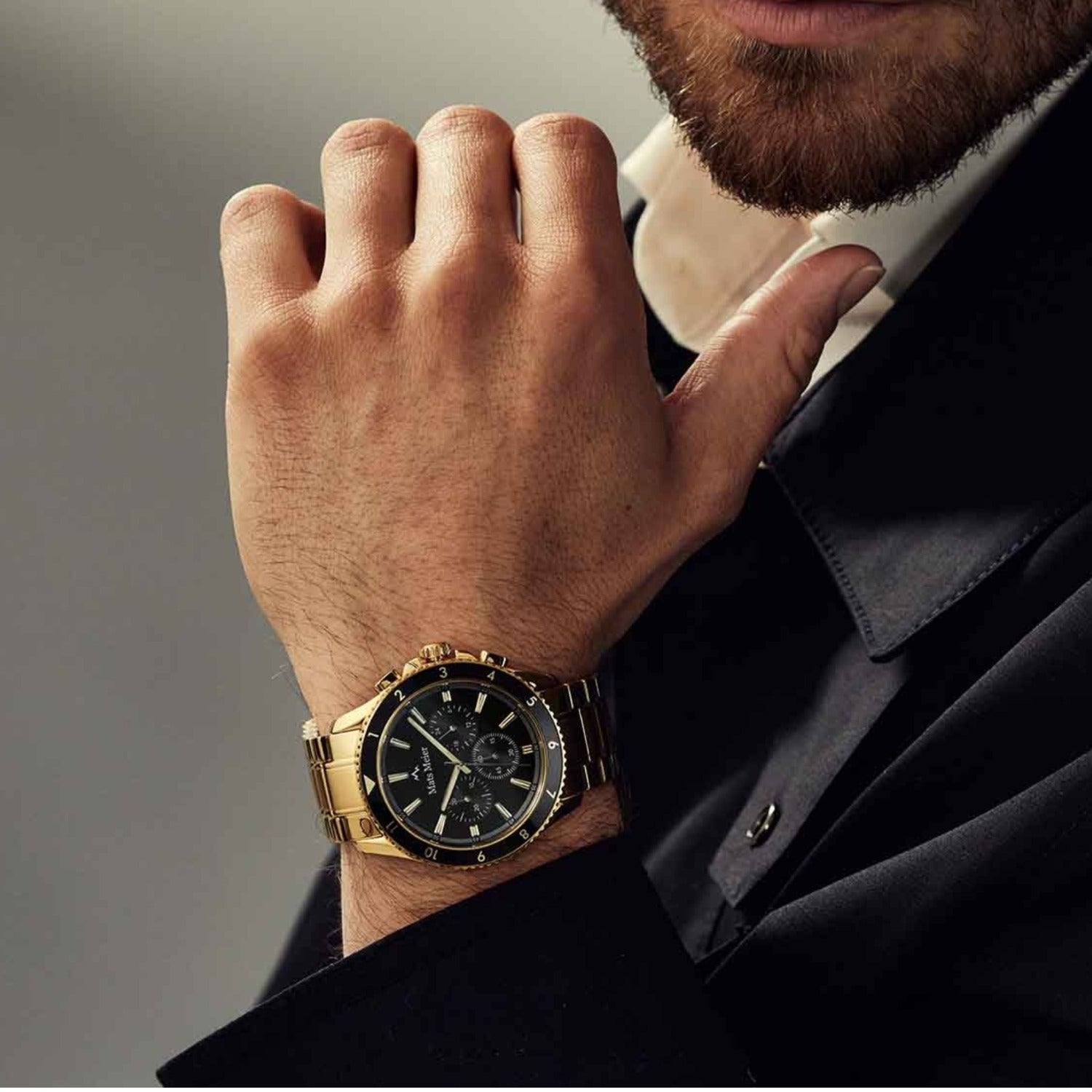 Mats Meier Ponte dei Salti Chronograph Men'sWatch Gold-coloured and Black MM00509