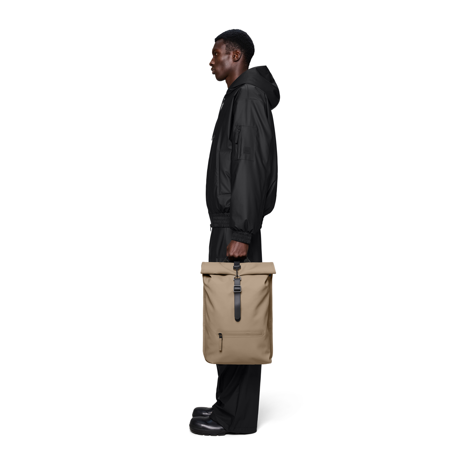 Rains Beige Rolltop Backpack Polyester Bag R13320-133