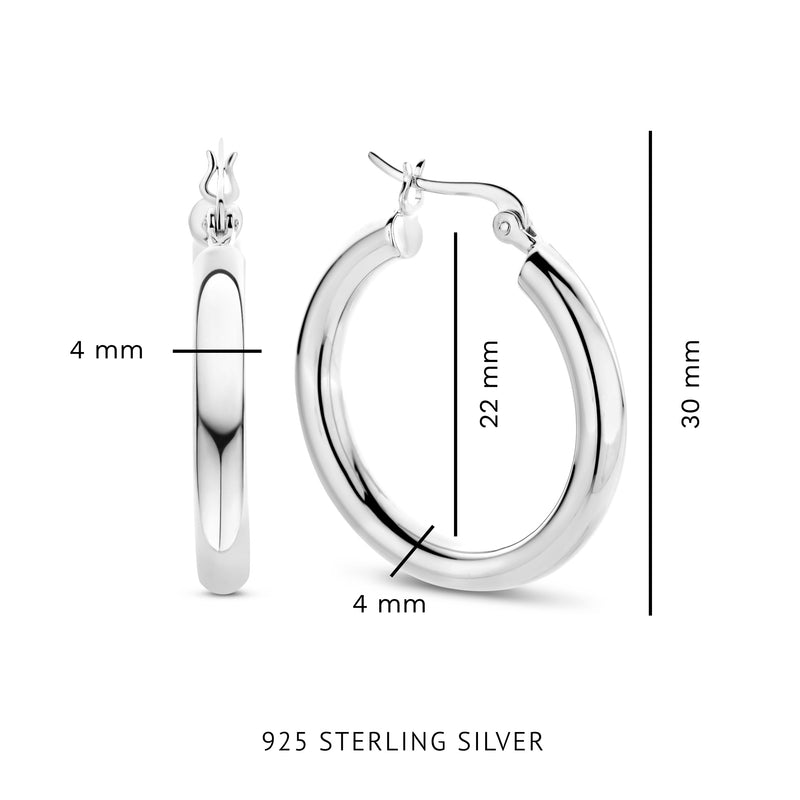 Parte Di Me Bibbiena Poppi Casentino 925 Sterling Silver Hoop Earrings PDM36153-zoom-