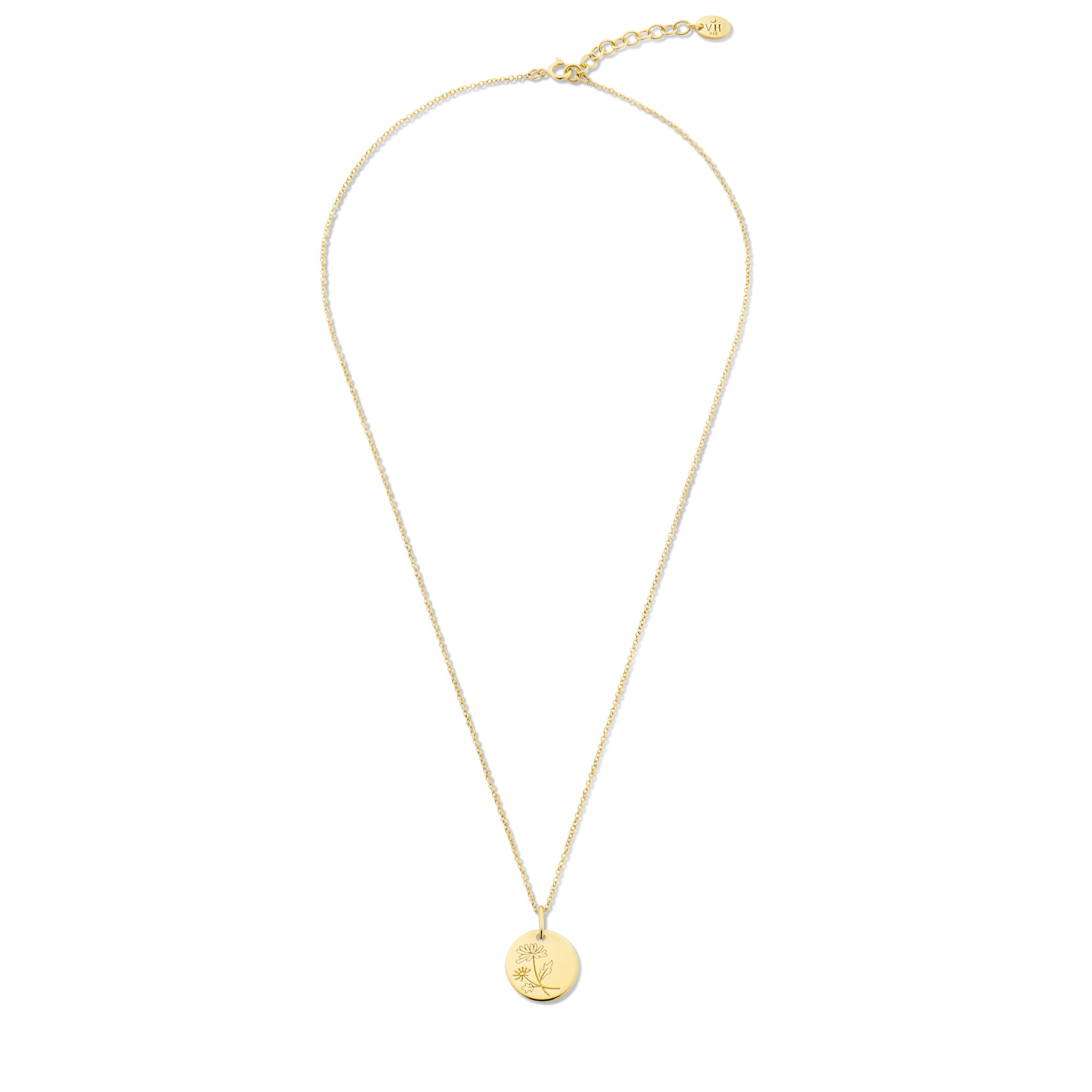 Violet Hamden Venus 925 Sterling Silver Gold-coloured Necklace with Birthflower VH340025-MAY