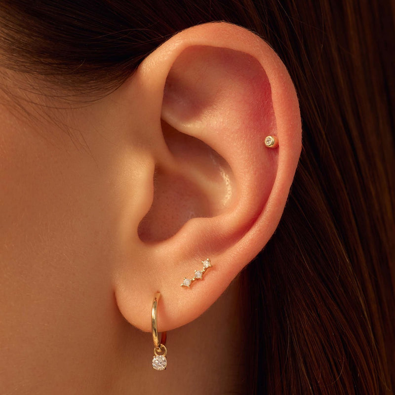 Beloro Jewels Monte Napoleone Mea 9 karat gold ear studs with zirconia BO360085-zoom-