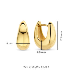 Parte Di Me Bibbiena Poppi Casentino 925 Sterling Silver Gold Plated Hoop Earrings PDM36162