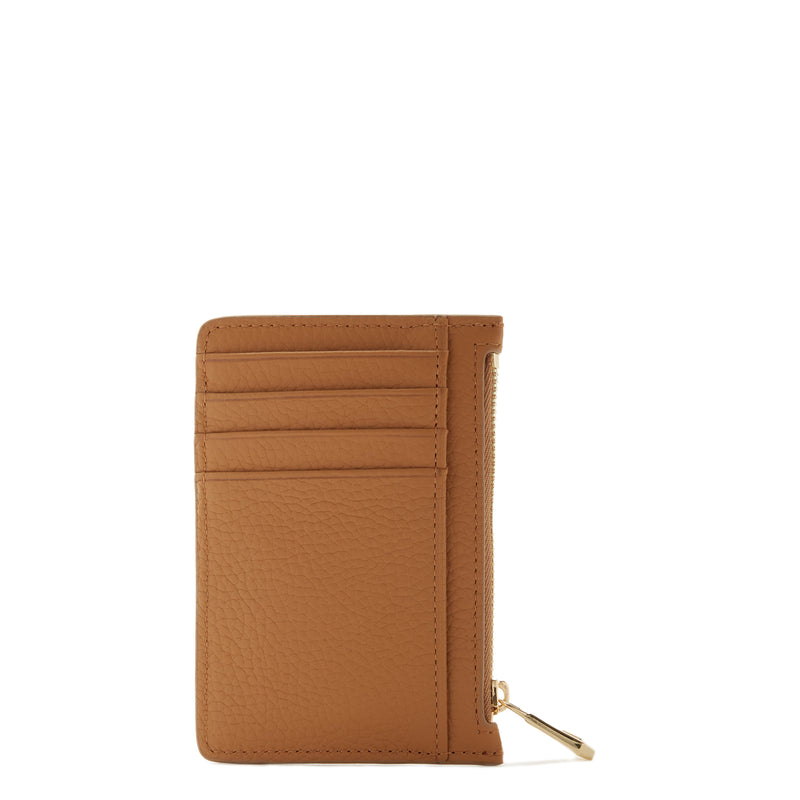 Isabel Bernard Honoré Aveline camel Leather Card Holder made of Calfskin IB27020-zoom-