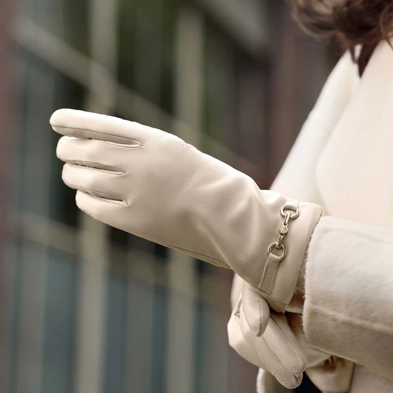 Isabel Bernard Honoré Marcelia cream goatskin leather gloves IB67001-372-7-zoom-