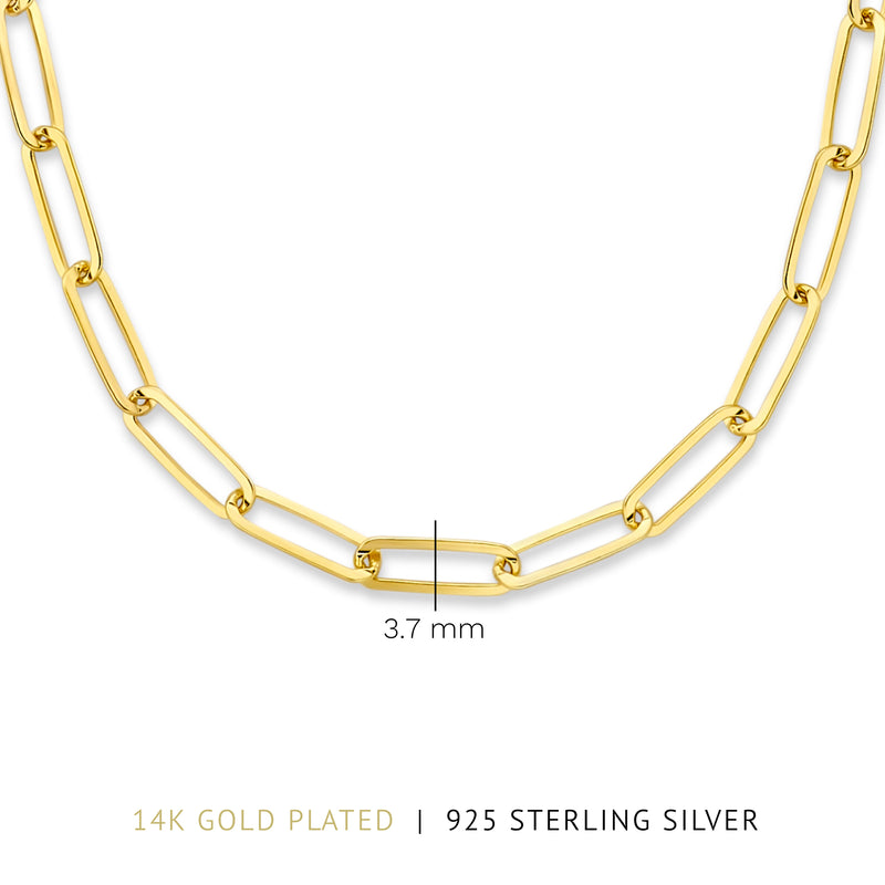 Parte Di Me Bibbiena Poppi Felice 925 Sterling Silver Gold Plated Schakel Necklace PDM34092-zoom-